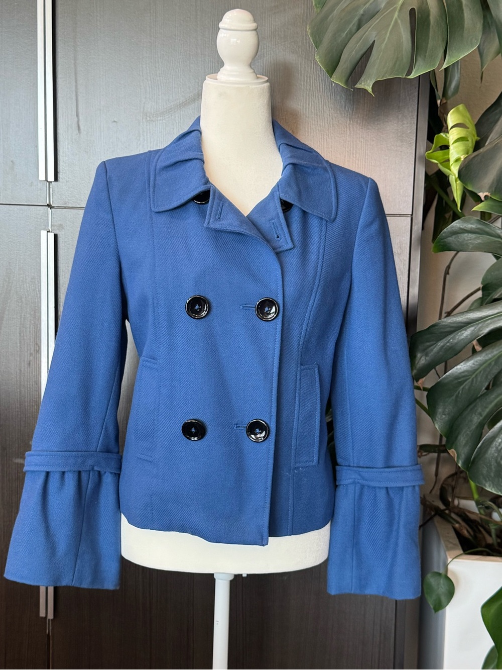 Relativity Blue Double-Breasted Peacoat Jacket